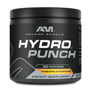 Amazing Muscle Hydro Punch | Hydration + Electrolyte Blend | Pre-Intro & Post Workout Powder Supplement | 30 Servings | Pineapple Paradise Flavor