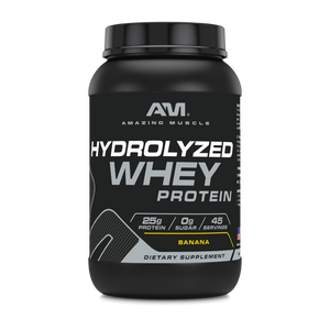 Amazing Muscle Hydrolyzed Whey Protein Isolate | 3 Lbs |  Banana