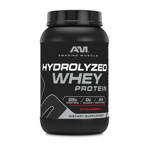 Amazing Muscle Hydrolyzed Whey Protein Isolate | 3 Lb | Strawberry