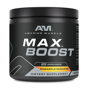 Amazing Muscle Max Boost | Intense Pre-Workout Supplement | 25 Servings| Pineapple Paradise Flavor