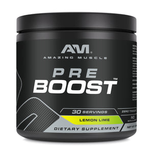 Amazing Muscle Pre Boost | 30 Servings | Pre Workout Supplement for Men & Women | Lemon Lime Flavor