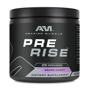 Amazing Muscle Pre Rise | Pre Workout Powder Supplement | 25 Servings | Grape Candy Flavor