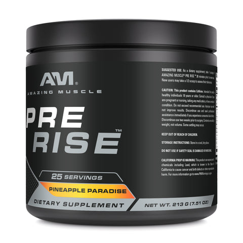 Image of Amazing Muscle Pre Rise | Pre Workout Powder Supplement | 25 Servings | Pineapple Paradise Flavor