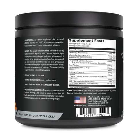 Image of Amazing Muscle Pre Rise | Pre Workout Powder Supplement | 25 Servings | Pineapple Paradise Flavor