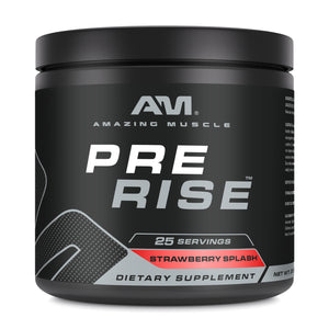 Amazing Muscle Pre Rise | Pre Workout Powder Supplement | 25 Servings | Strawberry Splash Flavor