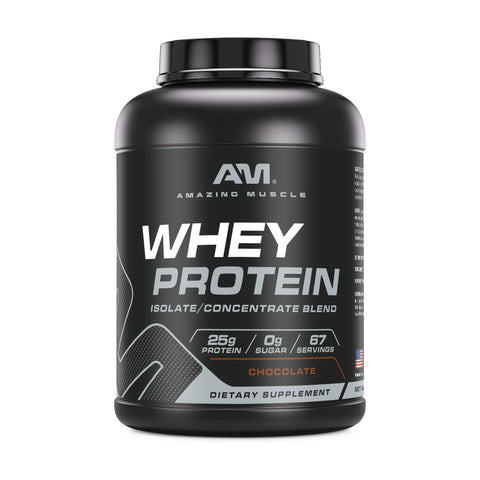 Image of Amazing Muscle Whey Protein Isolate & Concentrate | 5 Lbs | Chocolate