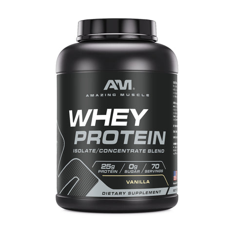 Image of Amazing Muscle Whey Protein Isolate & Concentrate |  5 Lbs | Vanilla