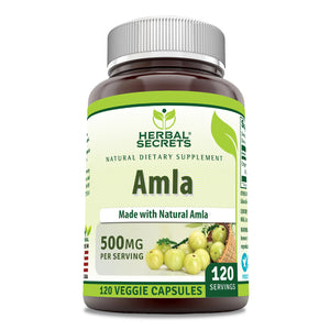 Herbal Secrets Amla | 500 Mg | 120 Veggie Capsules