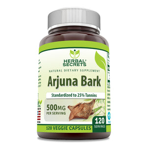 Herbal Secrets Arjuna Bark | 500 Mg | 120 Veggie Capsules