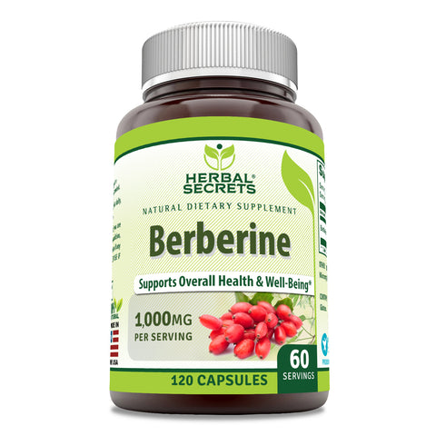 Image of Herbal Secrets Berberine | 1000 Mg Per Serving | 120 Capsules
