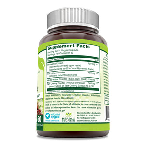 Herbal Secrets Herbal Joint Care | 1950 Mg Per Serving |  60 Veggie Capsules