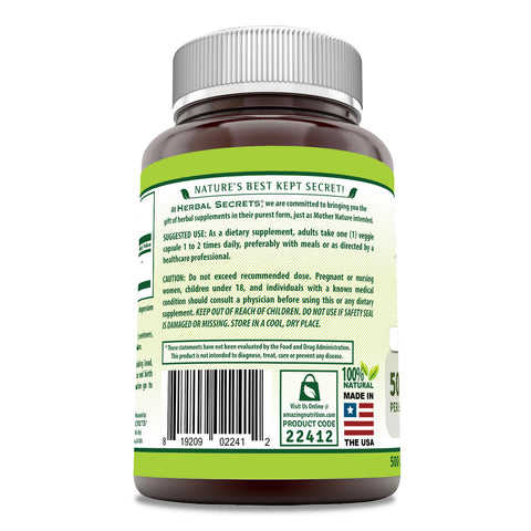 Image of Herbal Secrets Maca Root | 500 Mg | 500 Veggie Capsules