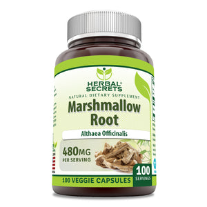 Herbal Secrets Marshmallow Root | 480 Mg | 100 Veggie Capsules