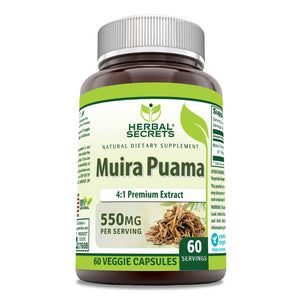 Herbal Secrets Muira Puama Supplement | 550 Mg | 60 Veggie Capsules