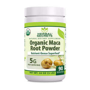 Herbal Secrets Maca Root Powder | 16 Oz | 5 Grams per Serving | 90 Servings | USDA Organic