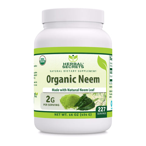 Image of Herbal Secrets Neem Powder | 16 Oz | 2 Grams per Serving | 227 Servings | USDA Organic