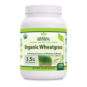 Herbal Secrets Wheatgrass Powder | 16 Oz | 3.5 Grams per Serving | 130 Servings | USDA Organic