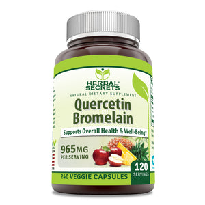 Herbal Secrets Quercetin Bromelain | 965 Mg per Serving | 240 Veggie Capsules