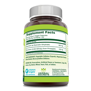 Herbal Secrets Quercetin Bromelain | 965 Mg per Serving | 240 Veggie Capsules