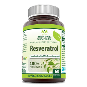 Herbal Secrets Resveratrol | 100 Mg | 60 Veggie Capsules