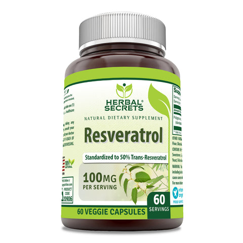 Image of Herbal Secrets Resveratrol | 100 Mg | 60 Veggie Capsules