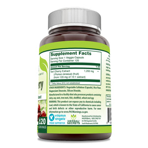 Herbal Secrets Tart Cherry | 1200 Mg | 120 Veggie Capsules