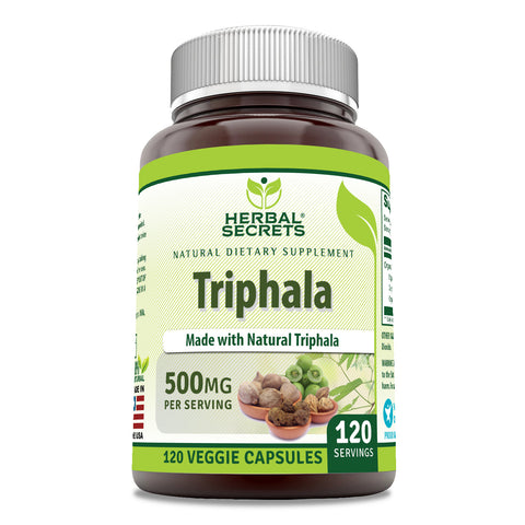 Image of Herbal Secrets Triphala | 500 Mg | 120 Veggie Capsules