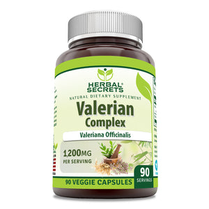 Herbal Secrets Valerian Complex | 1200 Mg | 90 Veggie Capsules