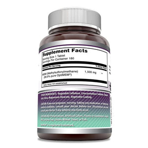 Amazing Formulas OptiMSM | 1500 Mg | 180 Tablets