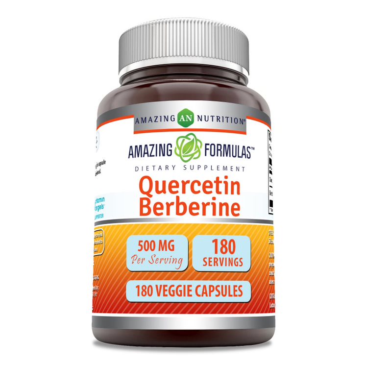 Amazing Formulas Quercetin Berberine | 500 Mg | 180 Veggie Capsule ...