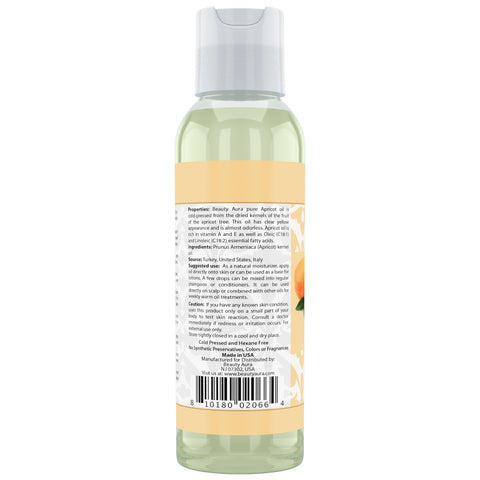 Beauty Aura Apricot Oil | 4 Fl Oz | 118 Ml – Amazing Nutrition